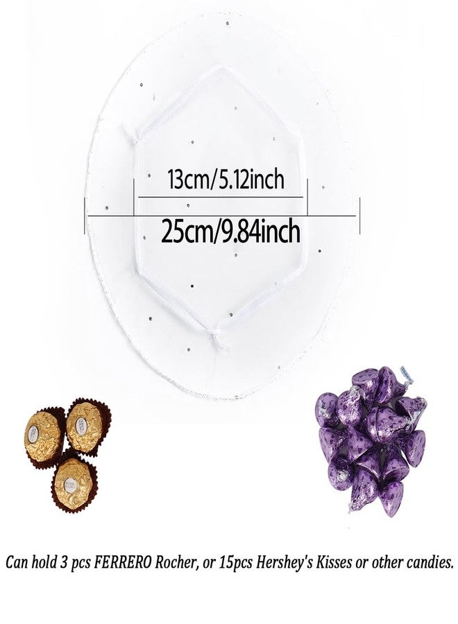 Bezall 100Pcs White Organza Tulle Circles with Drawstring, Round Organza Bags Jewelry Candy Pouch Christmas Wedding Party Favor Gift Bags - Image 3